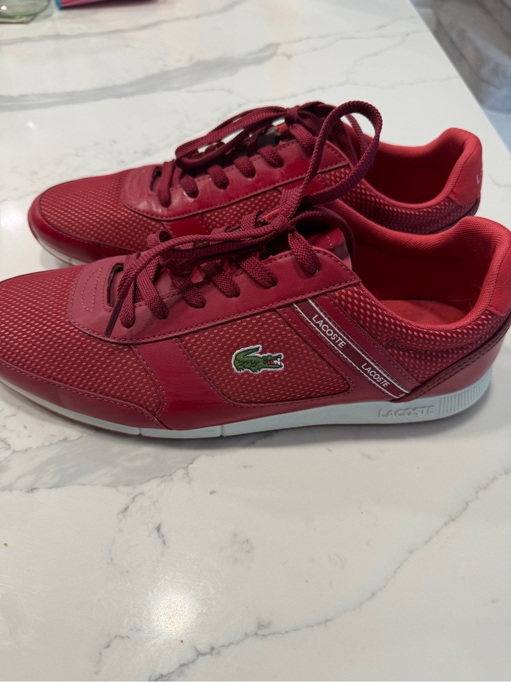 Lacoste Pink Low-Top Sneakers with White Insole Accent